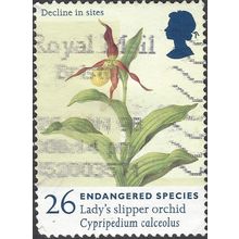 GB, FLOWERS, Lady's Slipper Orchid, cream 1998, 26p, #3