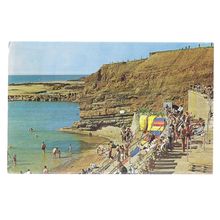 THE BATHING POOL, BUDE, CORNWALL, used vintage postcard 1966 pm =