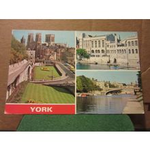 YORK multiview used postcard by E T W Dennis 1984 pm #