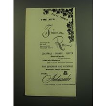 1949 Hotel Ambassador Ad - Now Open The New Trianon Room