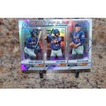 2021 bowman chrome baseball talent pipeline ronny mauricio/liis carpio/ryley gil