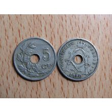 Belgium 1920 5 Centime Belgie (Dutch - Flemish Text) Coin