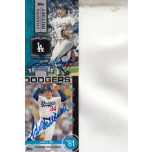SANDY KOUFAX & FERNANDO VALENZUELA AUTO 2013/15 LOS ANGELES DODGERS HOF PITCHERS