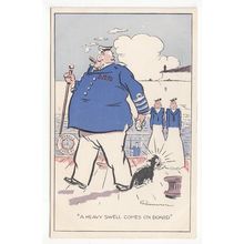 A Heavy Swell on Board Naval Comic Funny Postcard Eagle Steamer Publications