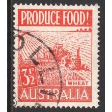AUSTRALIA 1953: PRODUCE FOOD! - 3½d WHEAT RED USED (G4)
