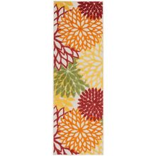 2' X 8' Red Floral Non Skid Indoor Outdoor Runner Rug