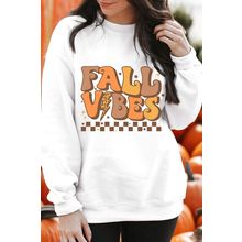 Beige FALL VIBES Graphic Drop Shoulder Sweatshirt