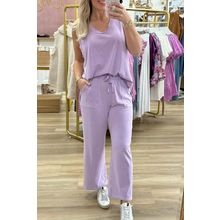 Orchid Petal Mineral Wash Casual Round Neck Tank and Straight Loose Drawstring P