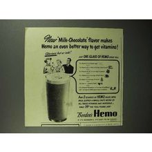 1946 Borden's Hemo Drink Ad - Milk-chocolate Flavor