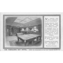 Billiard Room Fishguard Bay Hotel GWR Welsh Old Advertising Postcard