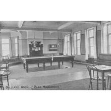 Billiard Room Snooker Table Plas Mariandir Llandudno Wales Old Postcard
