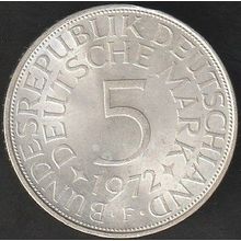 1972 F Germany 5 Mark Silver Coin