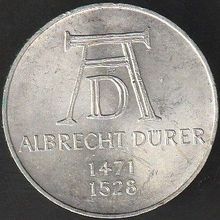 1971 D Germany 5 Mark Silver Coin 500th Ann Birth Albrecht Durer