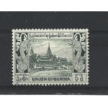 Burma.SG107 3a 6p Royal Palace (Green).Fine Used.Jul25g