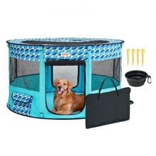 Foldable Pet Playpen, 44'' x 44'' x 24'' Portable Dog Playpen, Crate Kennel ...
