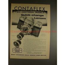1957 Zeiss Ikon Contaflex III Camera Ad - Quick Change!