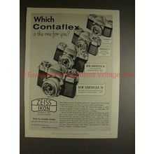 1957 Zeiss Ikon Contaflex I, II, III, IV Camera Ad!!