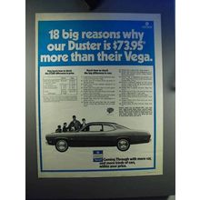 1971 Plymouth Duster Car Ad - More Than Their Vega