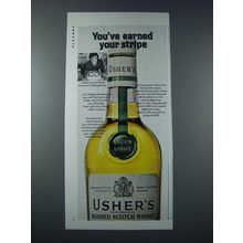 1975 Usher's Green Stripe Scotch Ad - You've Earned