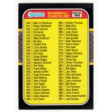 1987 Donruss baseball card 300 Checklist 240- 345