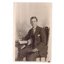 SMART CHAP READING photo by Robert T Watson of HULL, YORKSHIRE unused postcard =