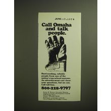 1974 Omaha Economic Development Council Ad - Call Omaha and talk people