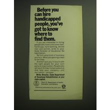 1974 U.S. Department of Health, Education and Welfare Ad - Before you can hire