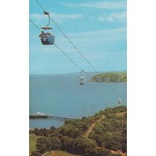 Great Orme Welsh Cable Car Cars Scary 1970s Postcard