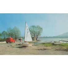 Royal Mail Van at Llangorse Lake Wales Welsh 1970s Postman Postcard