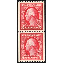 442, Mint NH 2¢ GEM - Coil Pair PSAG Graded 95 - Stuart Katz