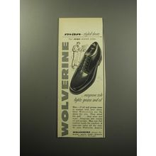 1957 Wolverine Shoes Ad - Neoprene sole fights grease and oil