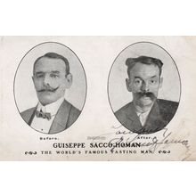 Guiseppe Sacco Hungarian Theatre Freak Incredible Fasting Man Old Hand Signed Ph