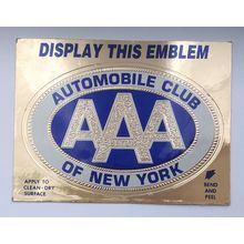 Automobile Club of New York. Unused AAA bumper sticker. Late 70s-early90s ?