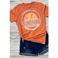 Orange Be The Sunshine Graphic Crewneck T Shirt