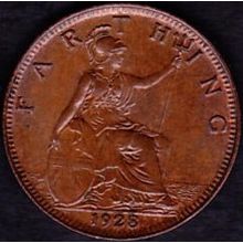 1928 Great Britain 1 Farthing Coin