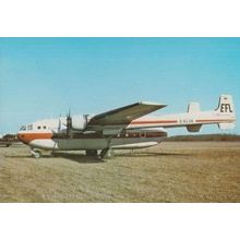 Elbeflug Nord 2501 Noratlas at Lubeck in 1972 German 1970s Plane Postcard