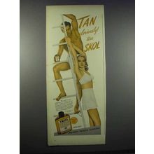 1944 Skol Sun Tan Lotion Ad - Tan Gloriously