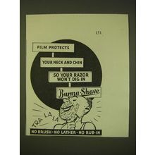 1931 Burma-Shave Shaving Cream Ad - Film protects your neck and chin
