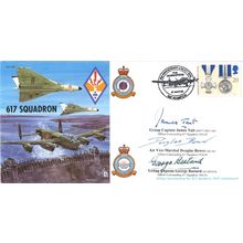 617 Squadron James Tait Douglas Bower George Bastard RAF 3x MULTI Hand Signed FD
