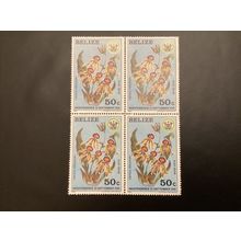 ICOLLECTZONE British Honduras 208-211 block flowers VF NH orchids