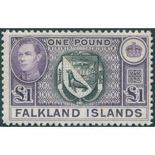 Falkland Islands 1938 £1 black & violet SG163 unused