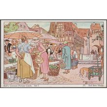 Auf dem Markt, 1932 - Bell's German Picture Cards Postcard