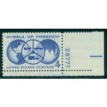 1162 4c Wheels of Freedom Fine MNH P#S LR 26777 ZA1822
