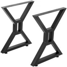 Dining Table Legs 28 inch, Metal Table Legs 2PCs, Hollow X-Shaped Legs 440 L...