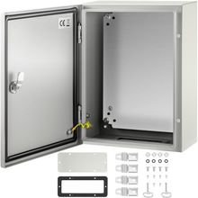 Electrical Enclosure Box, 16'' 12'' 6'', Carbon Steel Hinged Junction Box, I...