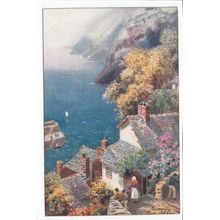 Rose Cottage Clovelly Devon H B Wimbush Oilette Art Postcard 7464