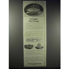 1913 Quaker Puffed Wheat & Rice Ad - At Supper