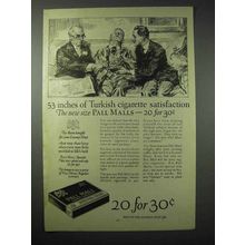 1923 Pall Mall Cigarettes Ad - Turkish Satisfiaction