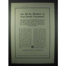 1923 Park, Davis & Company Medicine Ad - Vaccinated