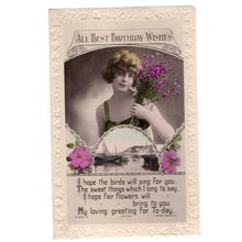 ALL BEST BIRTHDAY WISHES .used vintage postcard by Rotary Photo not posted =